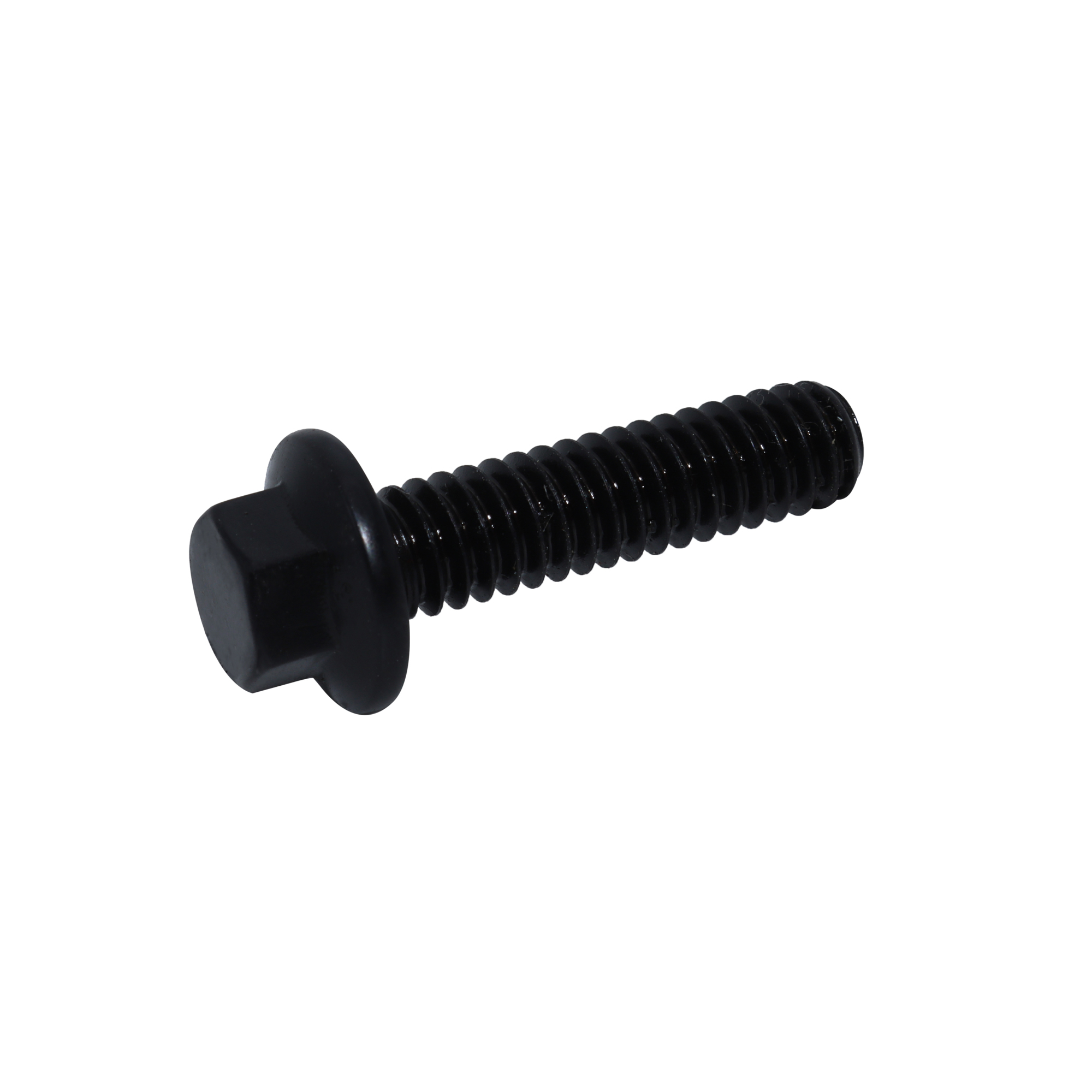 Flange Bolt - Flanged Indented Hex Head - Black Phosphate Grade 8 Steel - 7/16"-20 Thread - 1" Long - Pack of 25